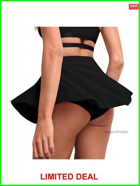 High Waisted Ruffle Mini Skirt with Built-in Shorts for Dance and Fitness